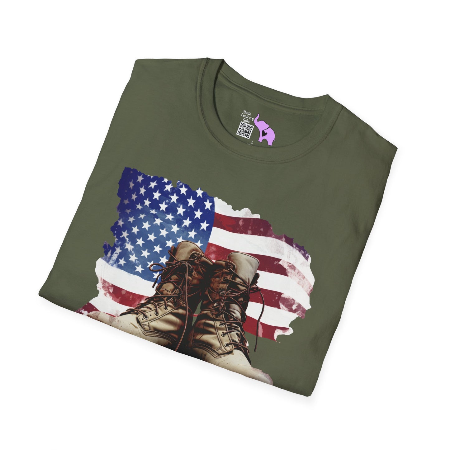 American Flag & Boots Adult T-shirt