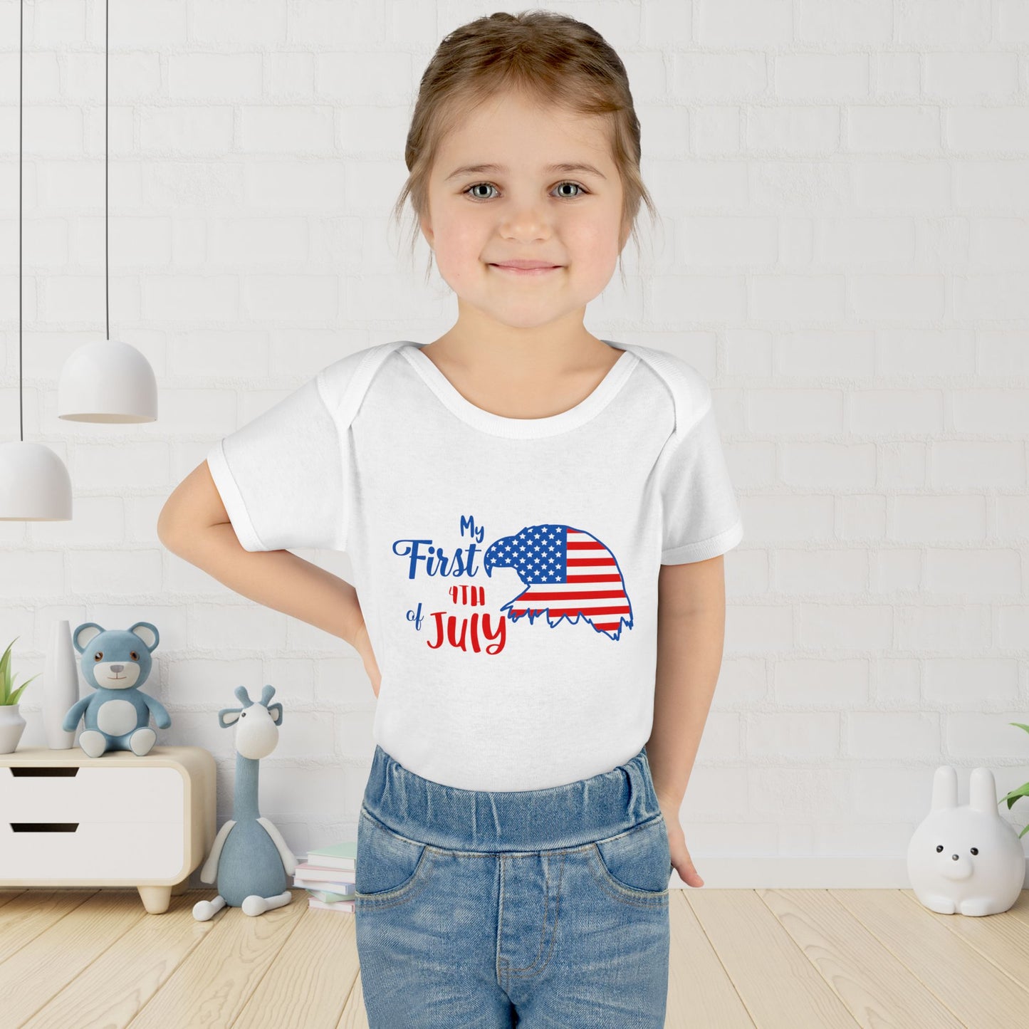 My First 4th of July (Eagle) Baby Rib Bodysuit