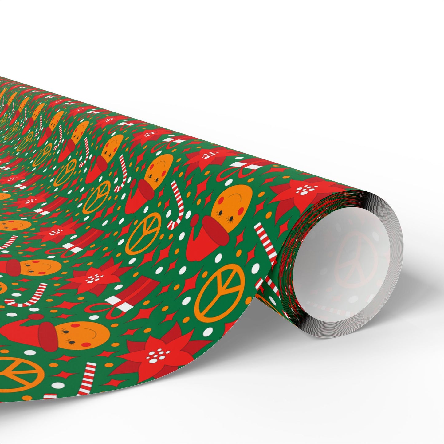 Smiley Face/Santa Hat/Poinsettia Christmas Wrapping Paper