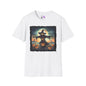 Halloween Scarecrow w/Pumpkins 2 Adult T-shirt
