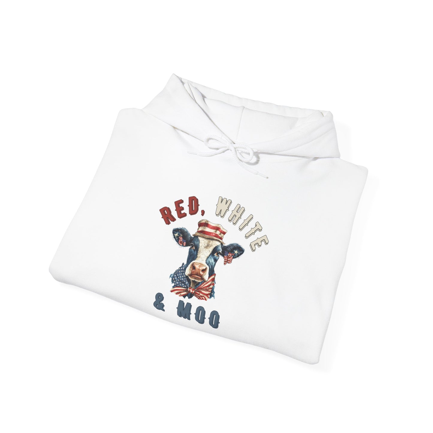 Red, White, & Moo Off Heavy Blend™ Hooded Sweatshirt