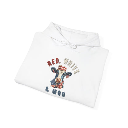 Red, White, & Moo Off Heavy Blend™ Hooded Sweatshirt