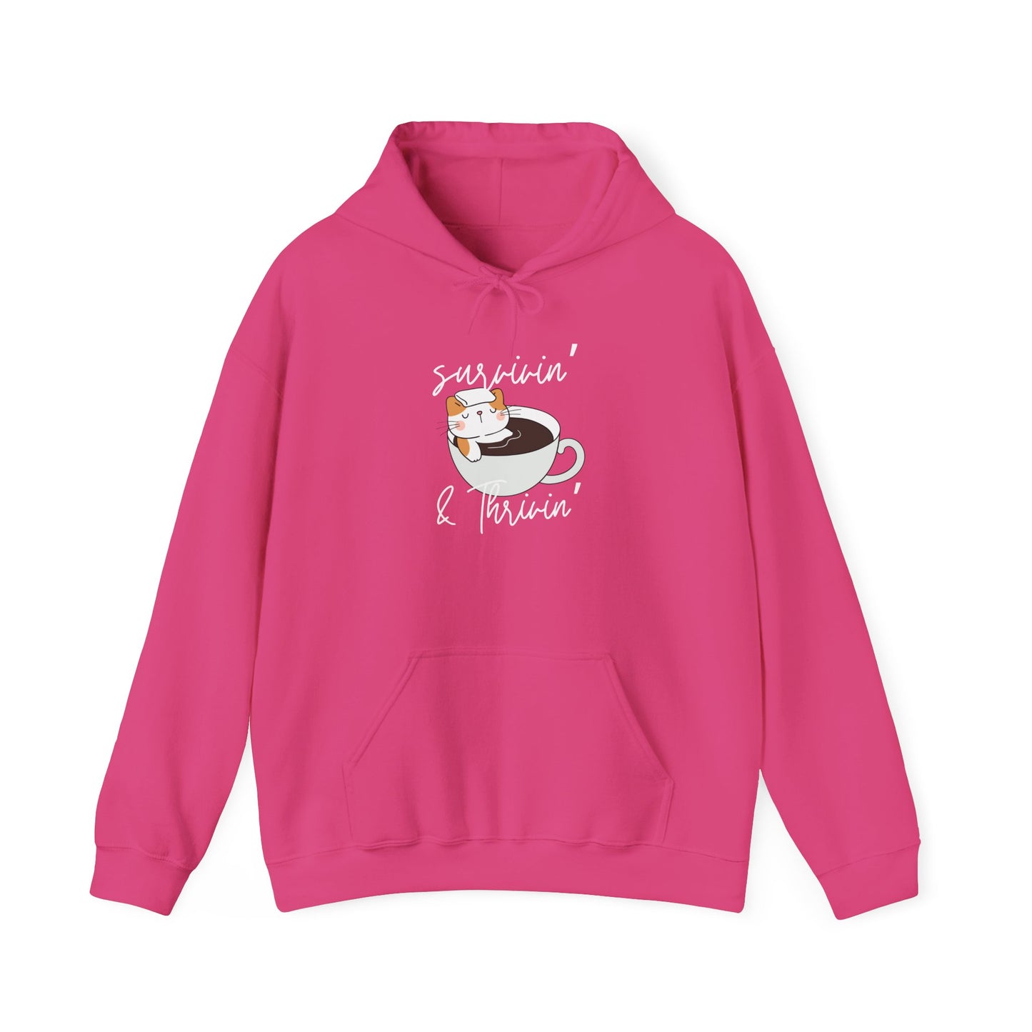 Survivin' and Thrivin' Cat Heavy Blend™ Hooded Sweatshirt