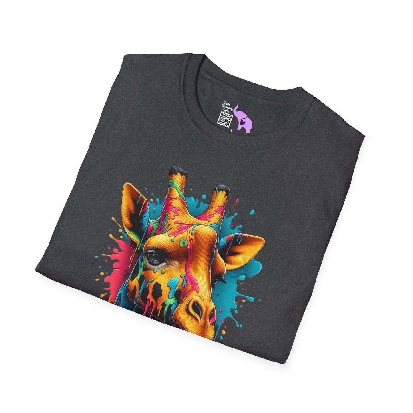 Colorful Giraffe Adult T-shirt