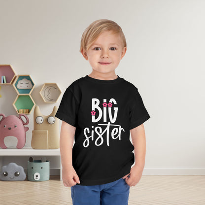 Big Sister (Pink Flowers) Toddler Tee