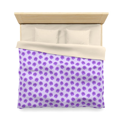 Lilac Mist Peonies Microfiber Duvet Cover
