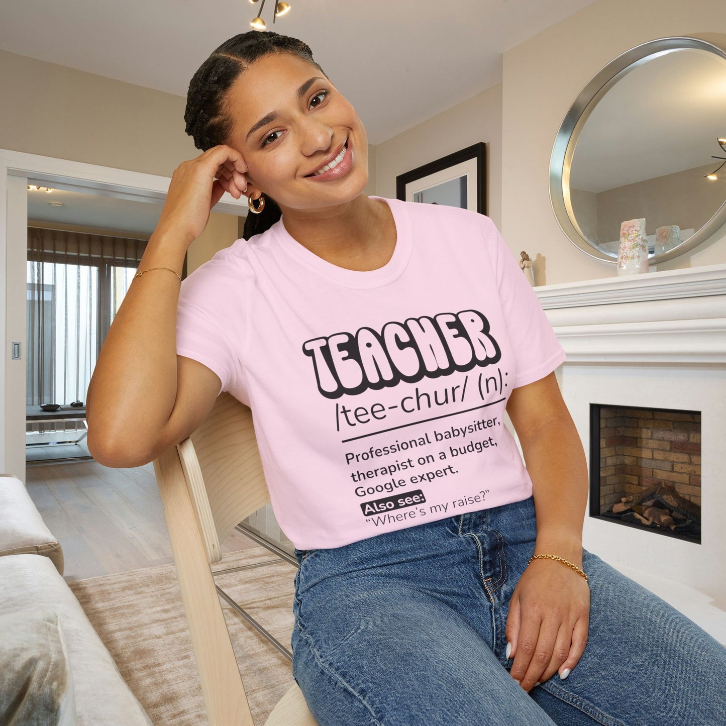 Teacher Definition, Professional Babysitter, Therapist on a Budget, Google Expert Adult T-shirt