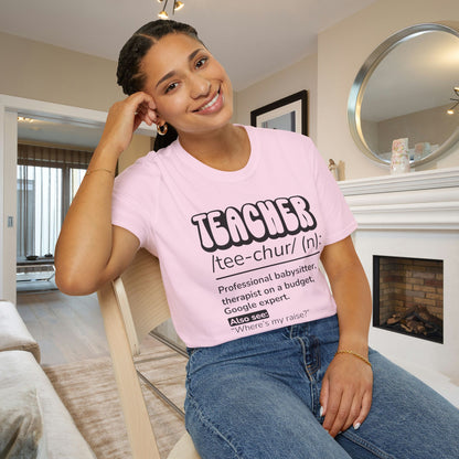 Teacher Definition, Professional Babysitter, Therapist on a Budget, Google Expert Adult T-shirt