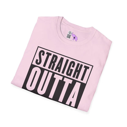 Straight Outta Texas (Light Colors, Black Text) Adult T-shirt
