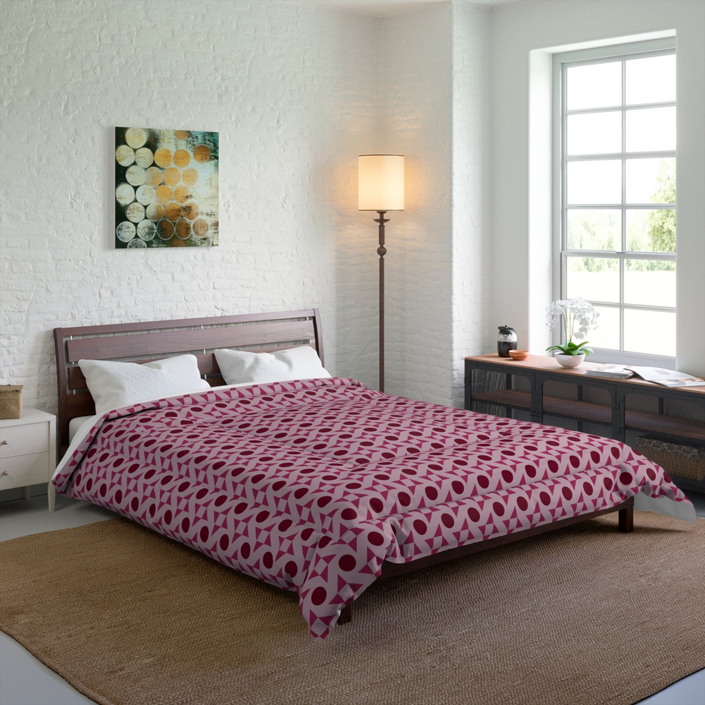 Crimson Pinwheels Comforter