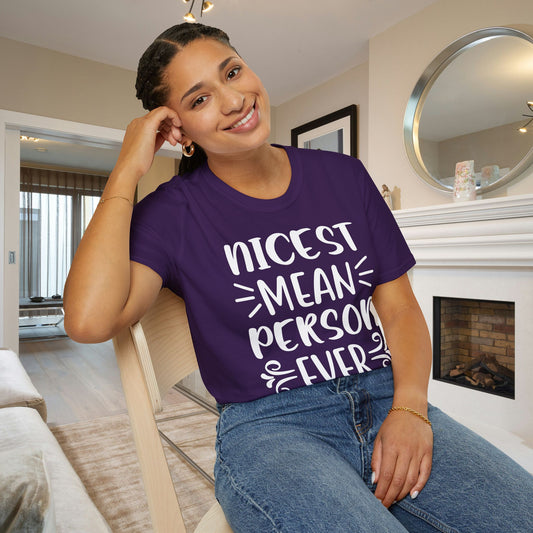 Nicest Mean Person Ever Adult T-shirt