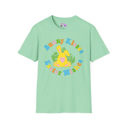 Bunny Kisses Easter Wishes Adult T-shirt