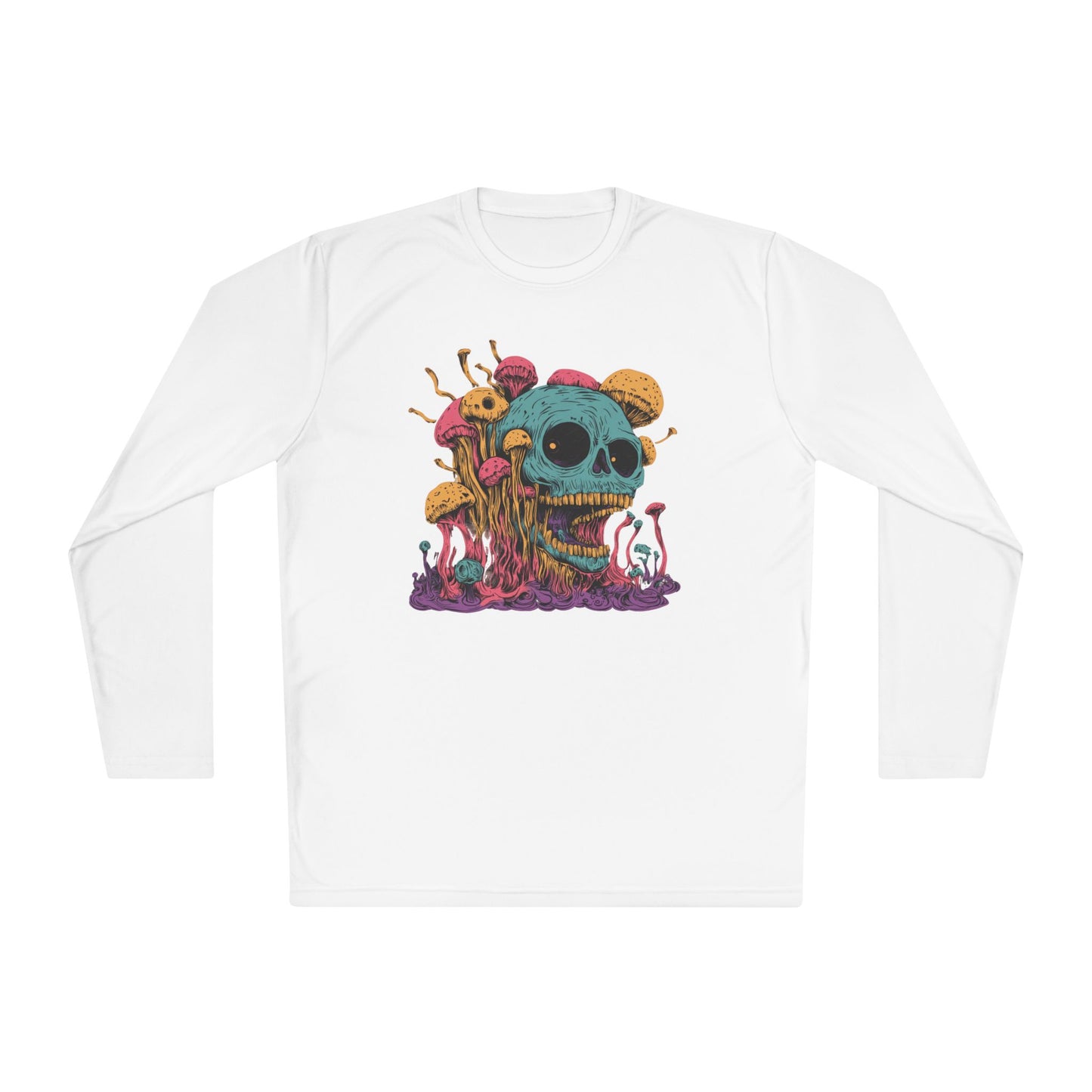 Creepy Mushroom Skull Adult Long Sleeve Tee