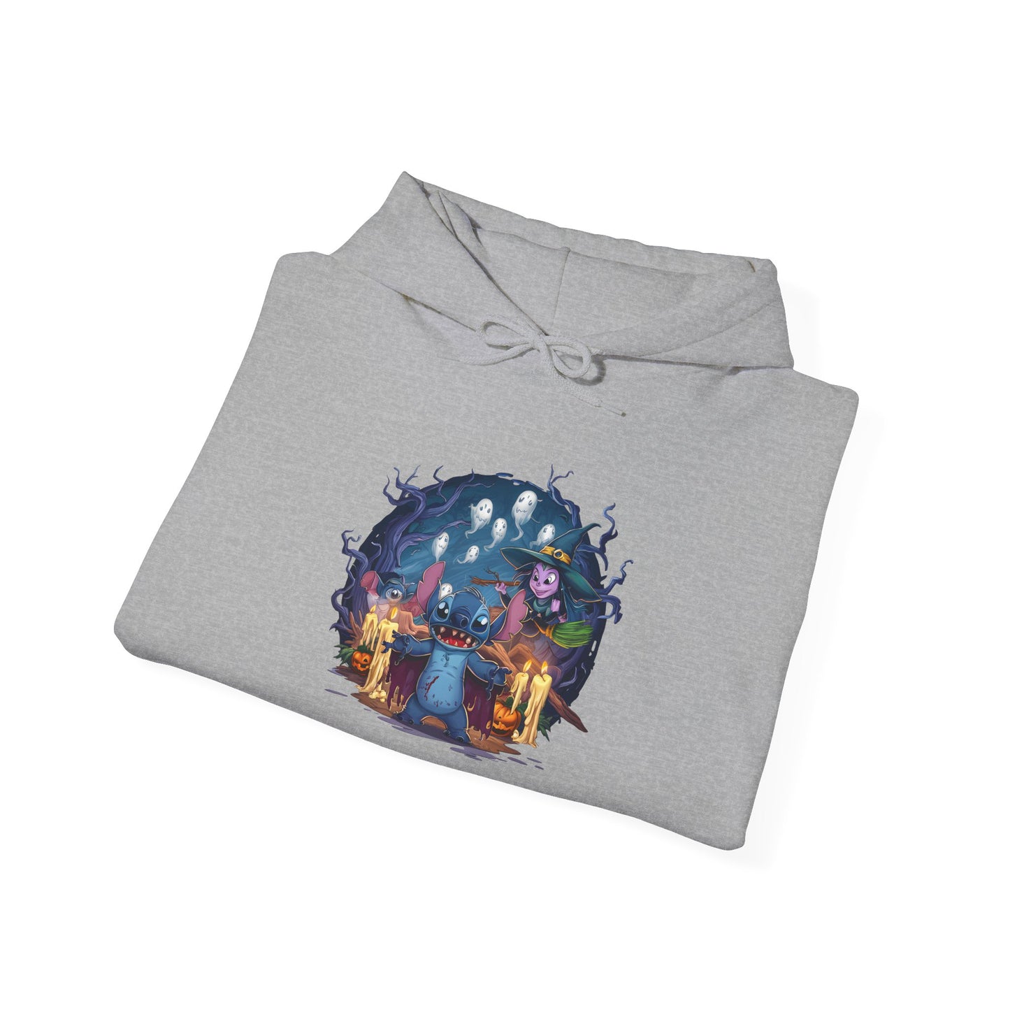 Spooky Stitch Ghosts and Witch Heavy Blend™ Hooded Sweatshirt