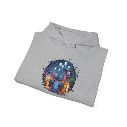Spooky Stitch Ghosts and Witch Heavy Blend™ Hooded Sweatshirt