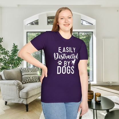 Easily Distracted By Dogs Adult T-shirt