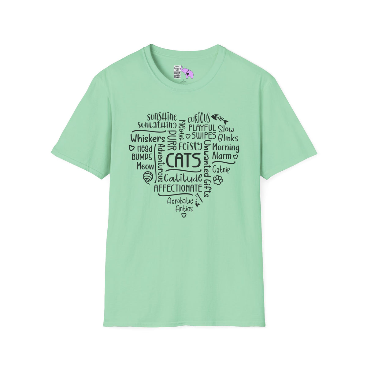 A Cat's Heart Adult T-shirt