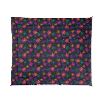 Neon Lotus Blooms Comforter