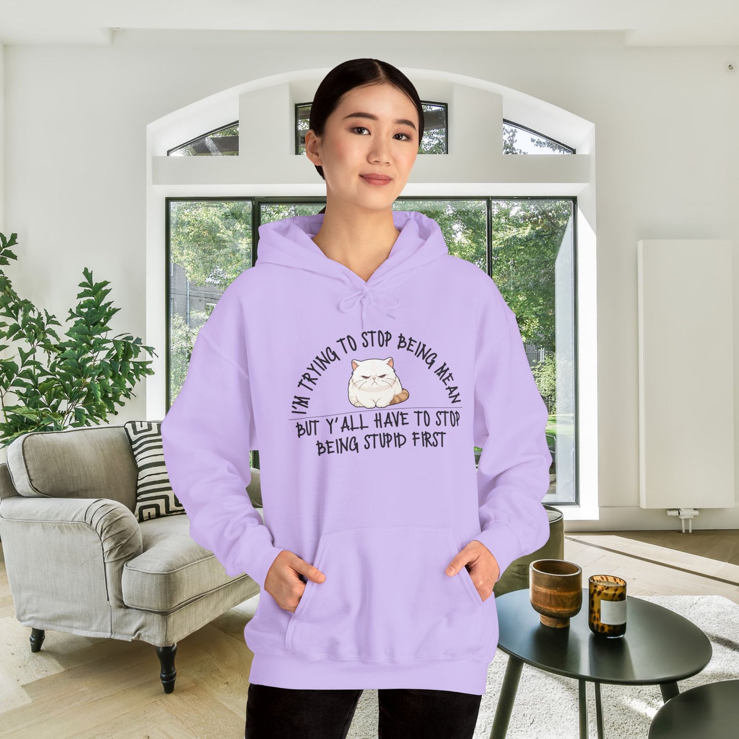 I'm Trying To Stop Being Mean... Heavy Blend™ Hooded Sweatshirt