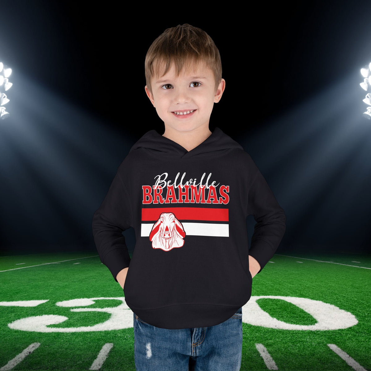 Ballville Brahmas w/Mascot & Stripes Toddler Hoodie