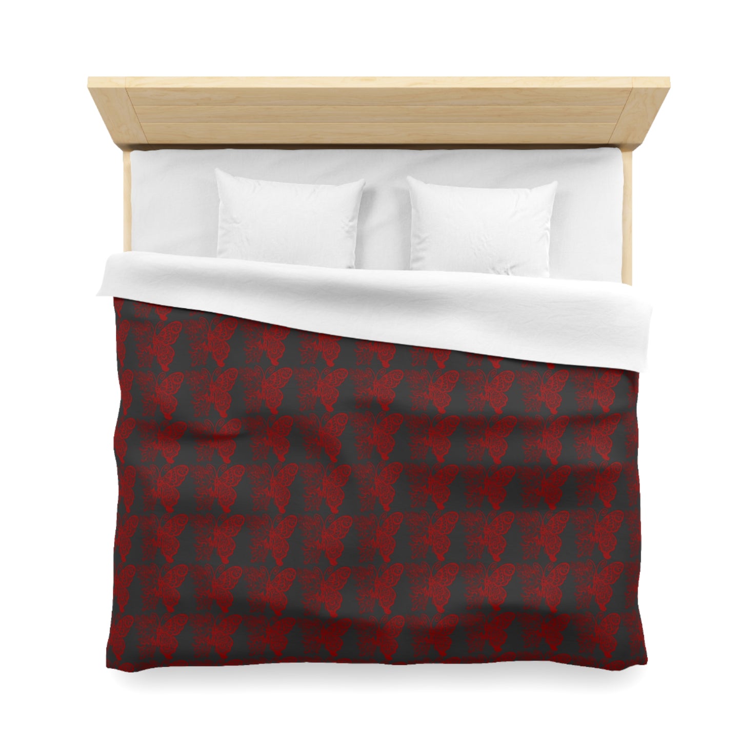 Crimson Flutter Microfiber Duvet Cover