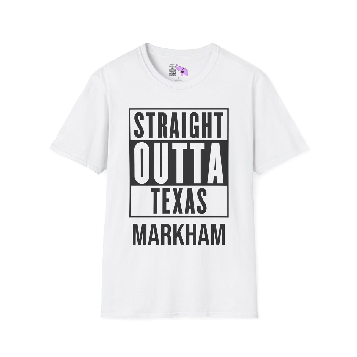 Straight Outta Texas (Light Colors, Black Text) Adult T-shirt