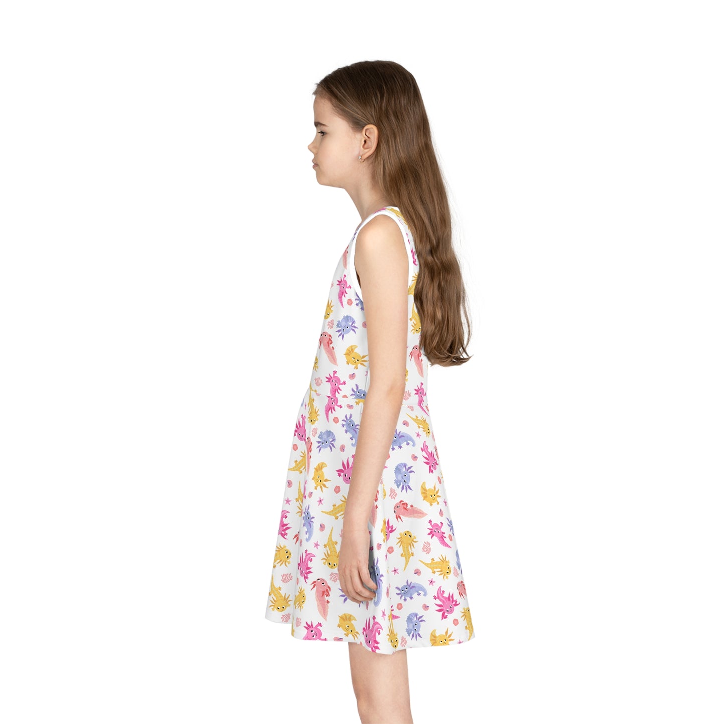 Axolotl Whimsy Girls' Sleeveless Sundress