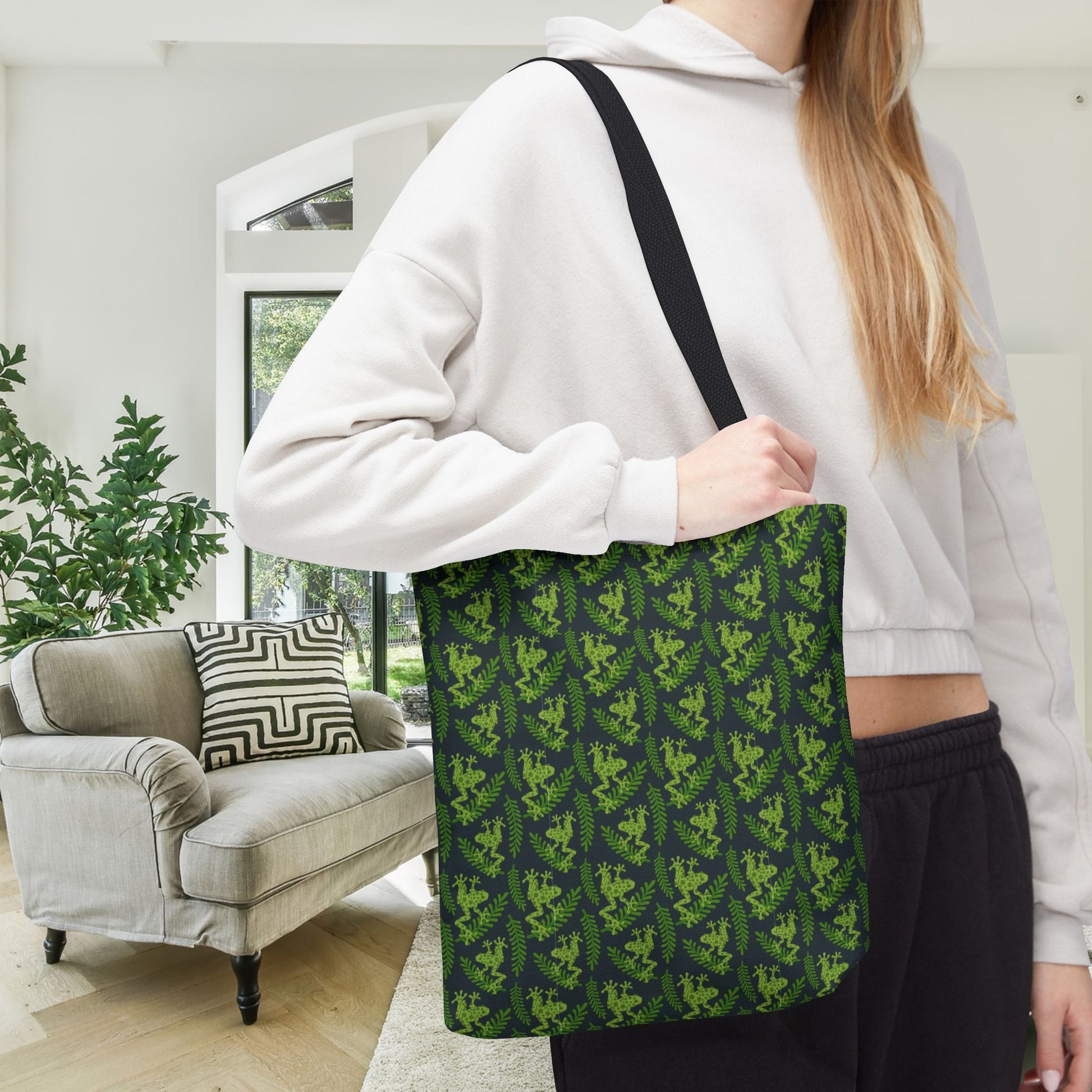 Emerald Canopy Frogs Canvas Tote Bag