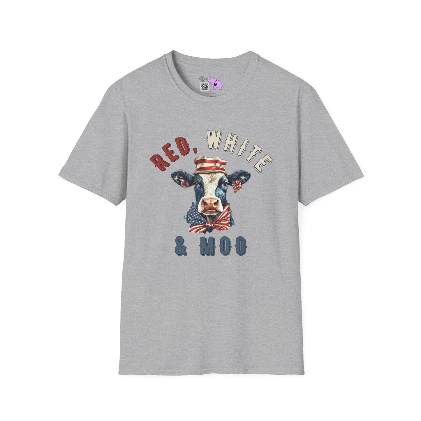 Red, White, & Moo Adult T-shirt