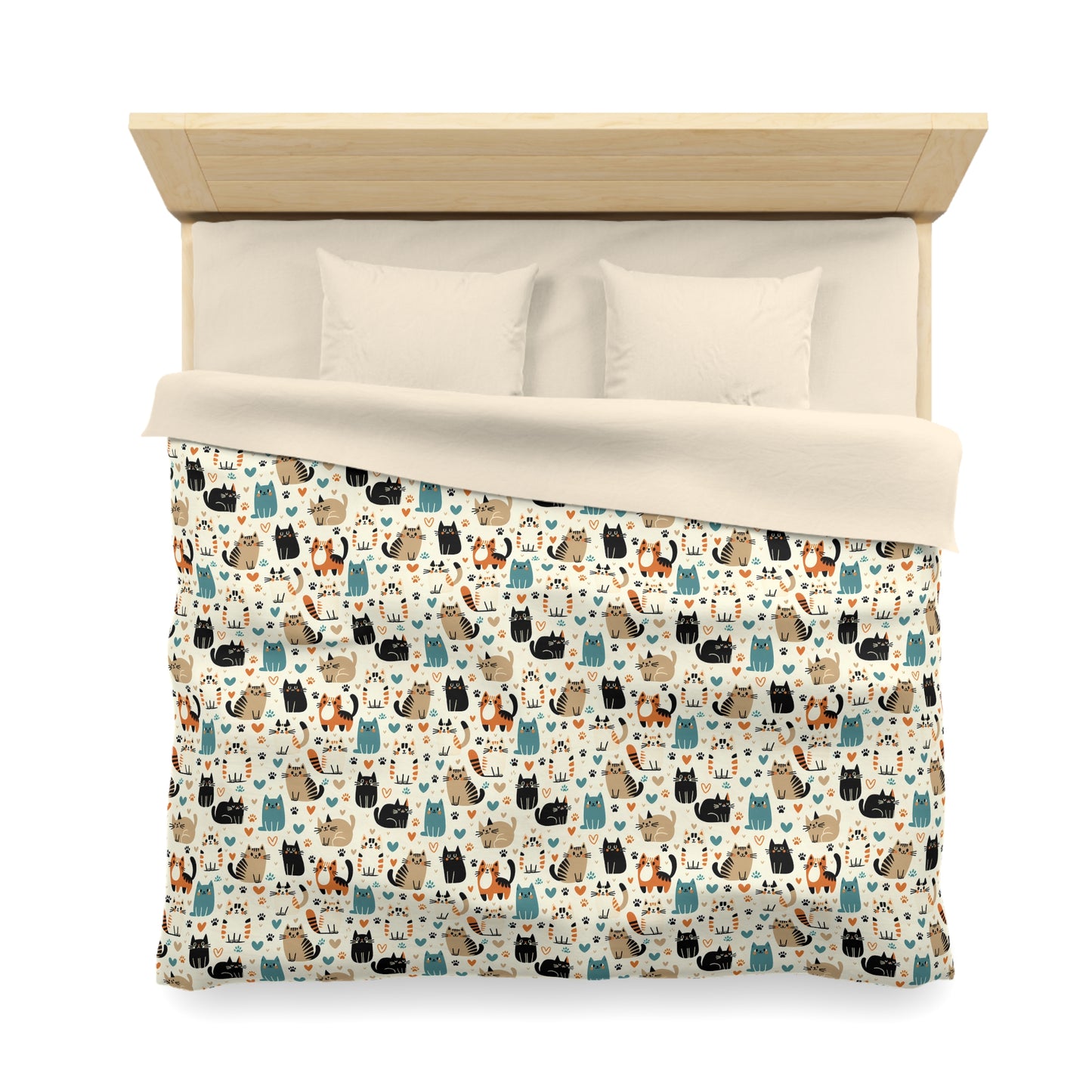 Whiskered Wonders Microfiber Duvet Cover