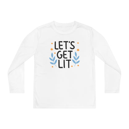 Hanukkah Let's Get Lit Youth Long Sleeve Tee