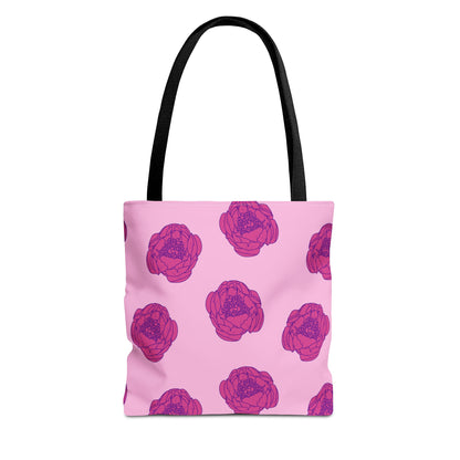 Rosy Dream Peonies Canvas Tote Bag