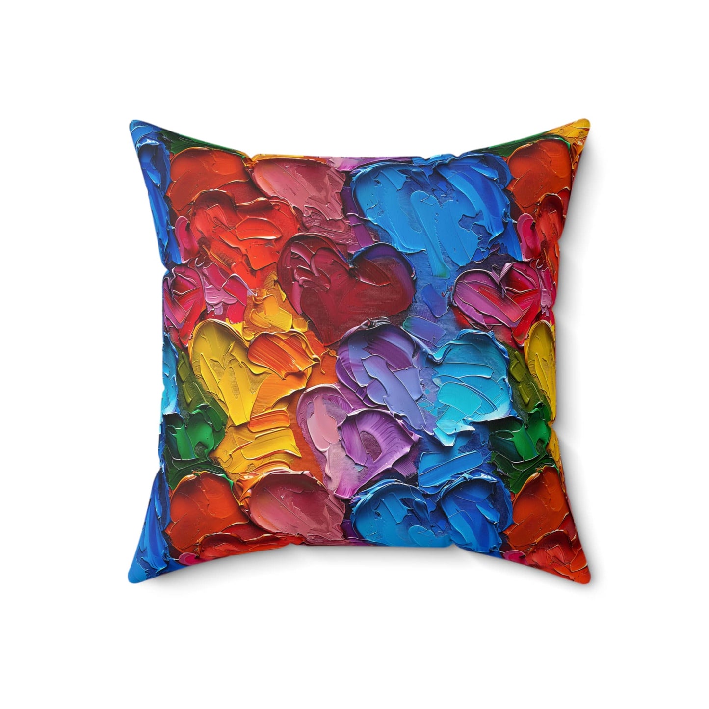 Palette Knife Hearts Throw Pillow