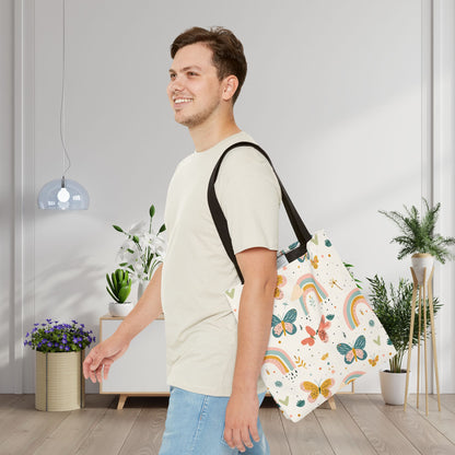 Whispering Wings & Rainbows Canvas Tote Bag