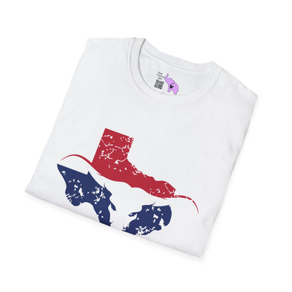 Red & Blue Texas Longhorn Adult Tshirt