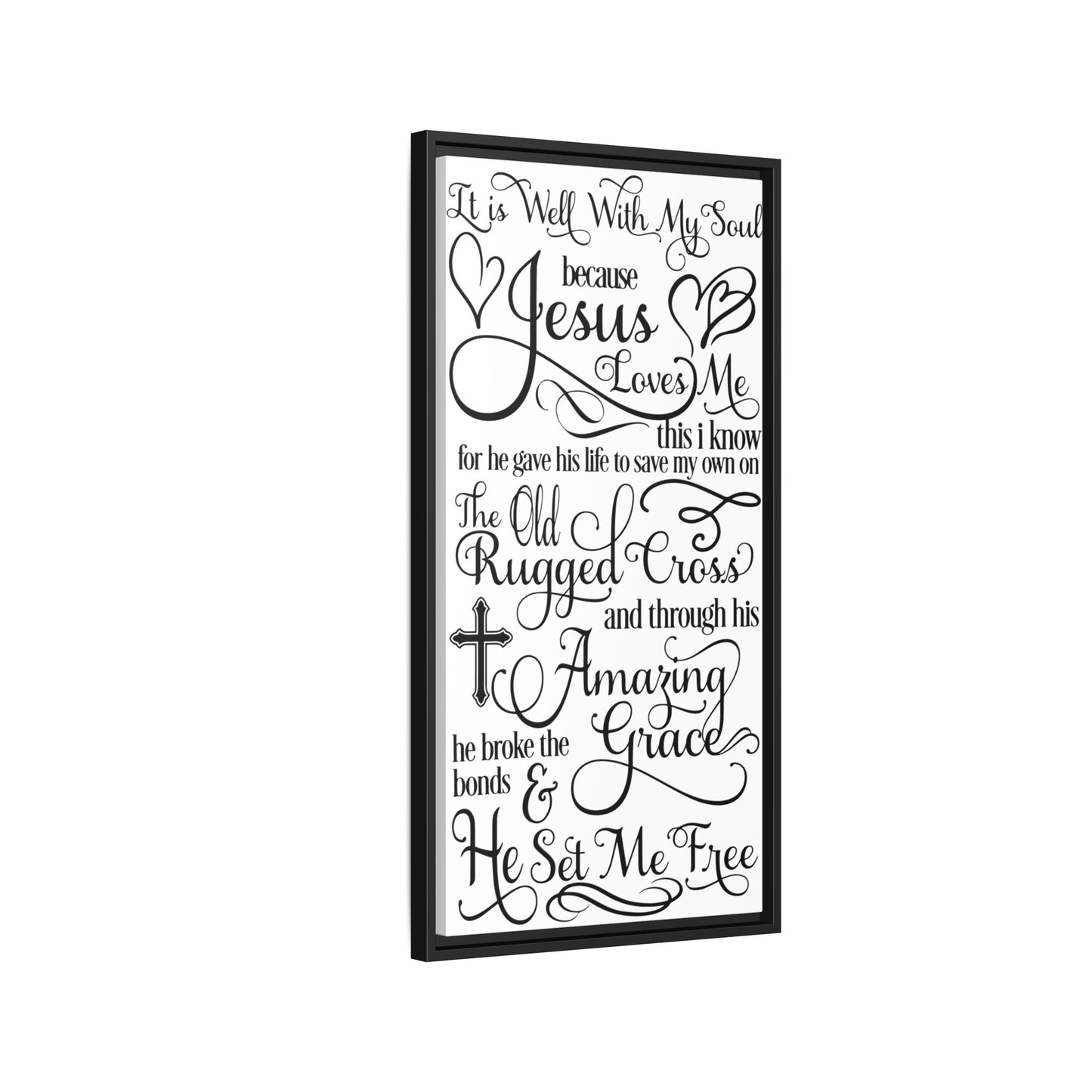 Hymnal Poem Framed Canvas Bathroom Art