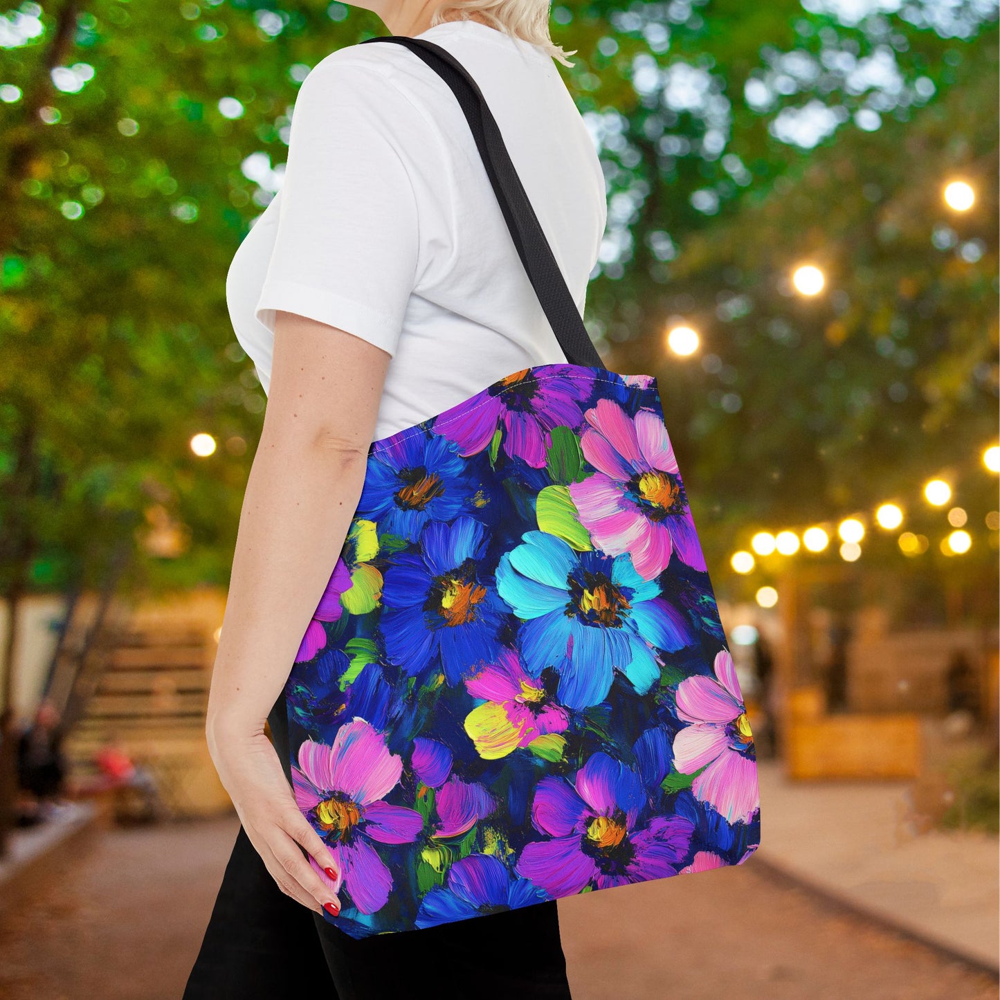 Watercolor Daisies Canvas Tote Bag