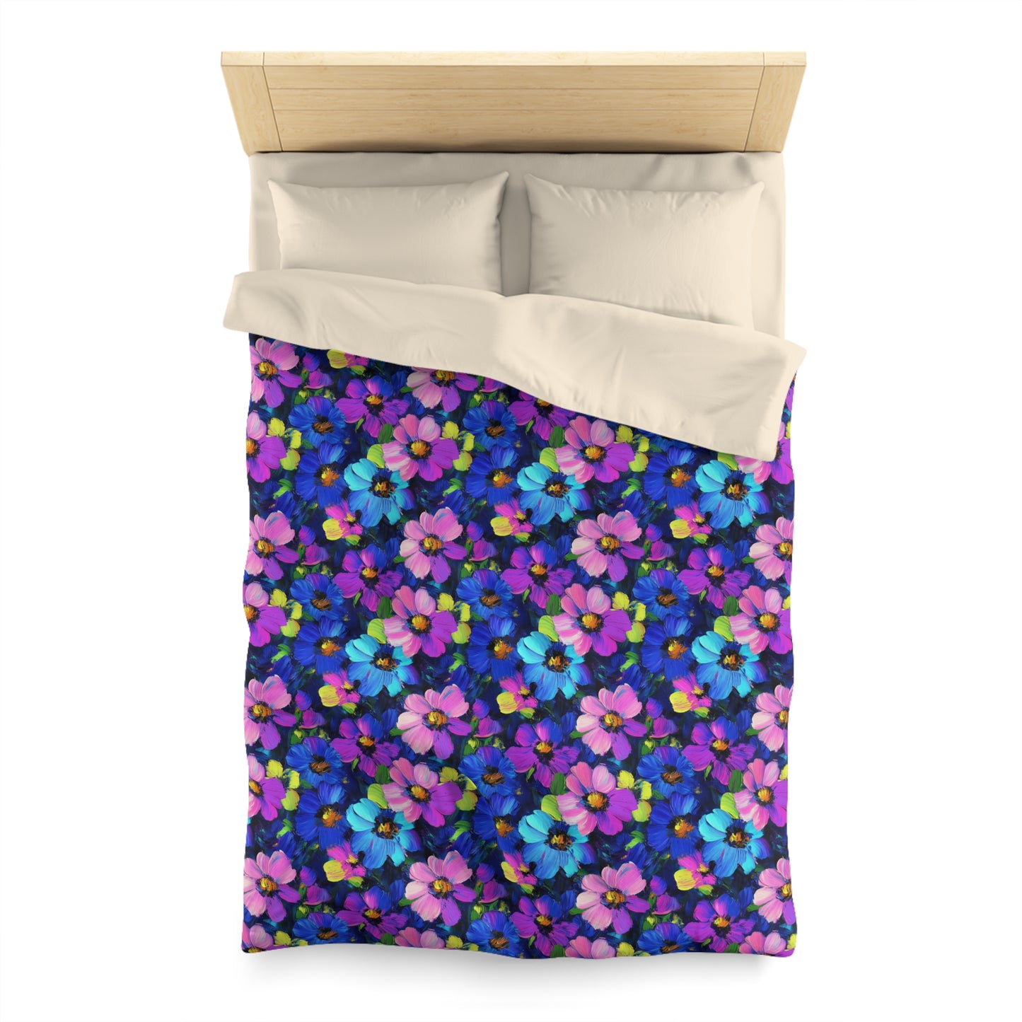 Watercolor Daisies Microfiber Duvet Cover