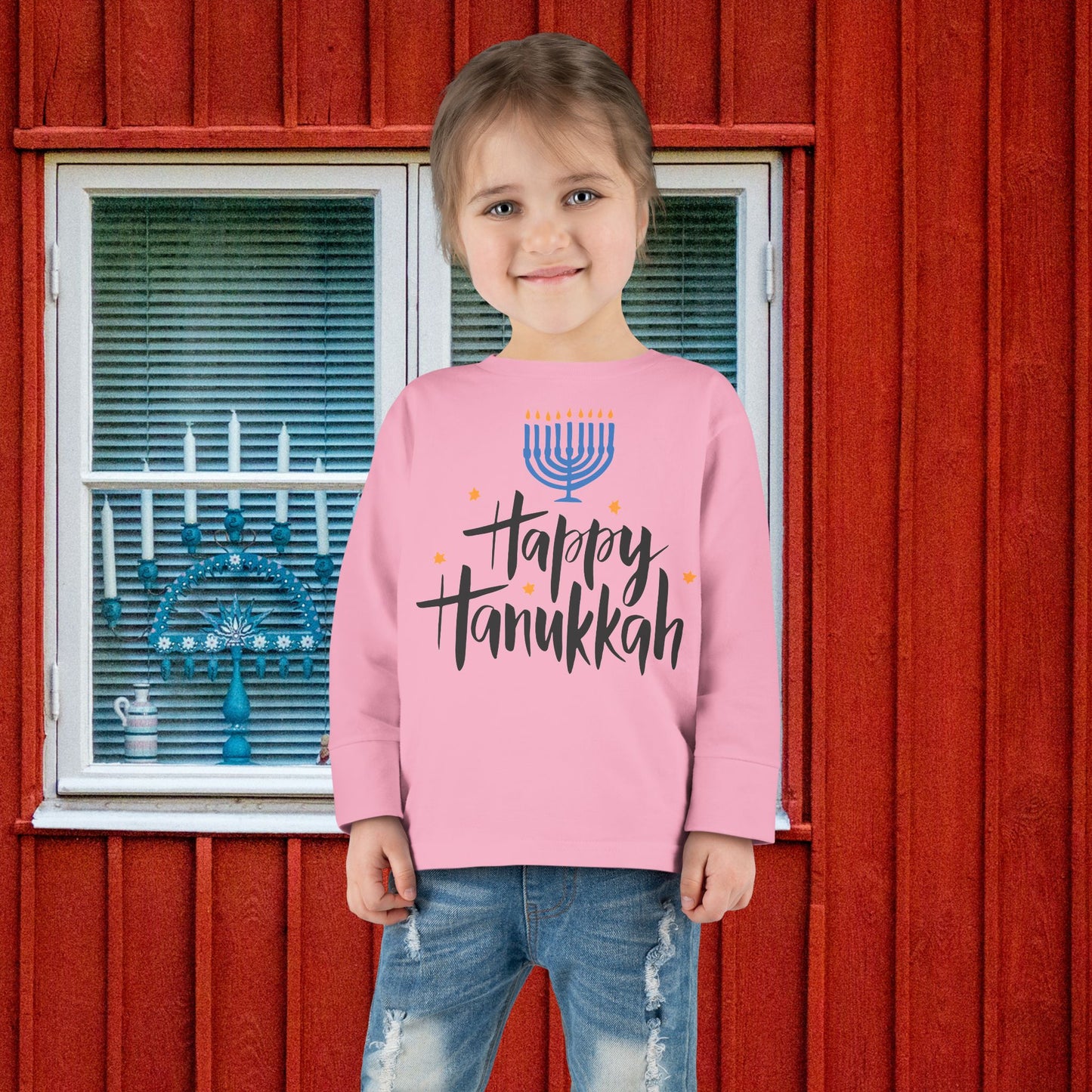Happy Hanukkah 6 Toddler Long Sleeve Tee