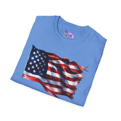 Distressed American Flag Adult T-shirt