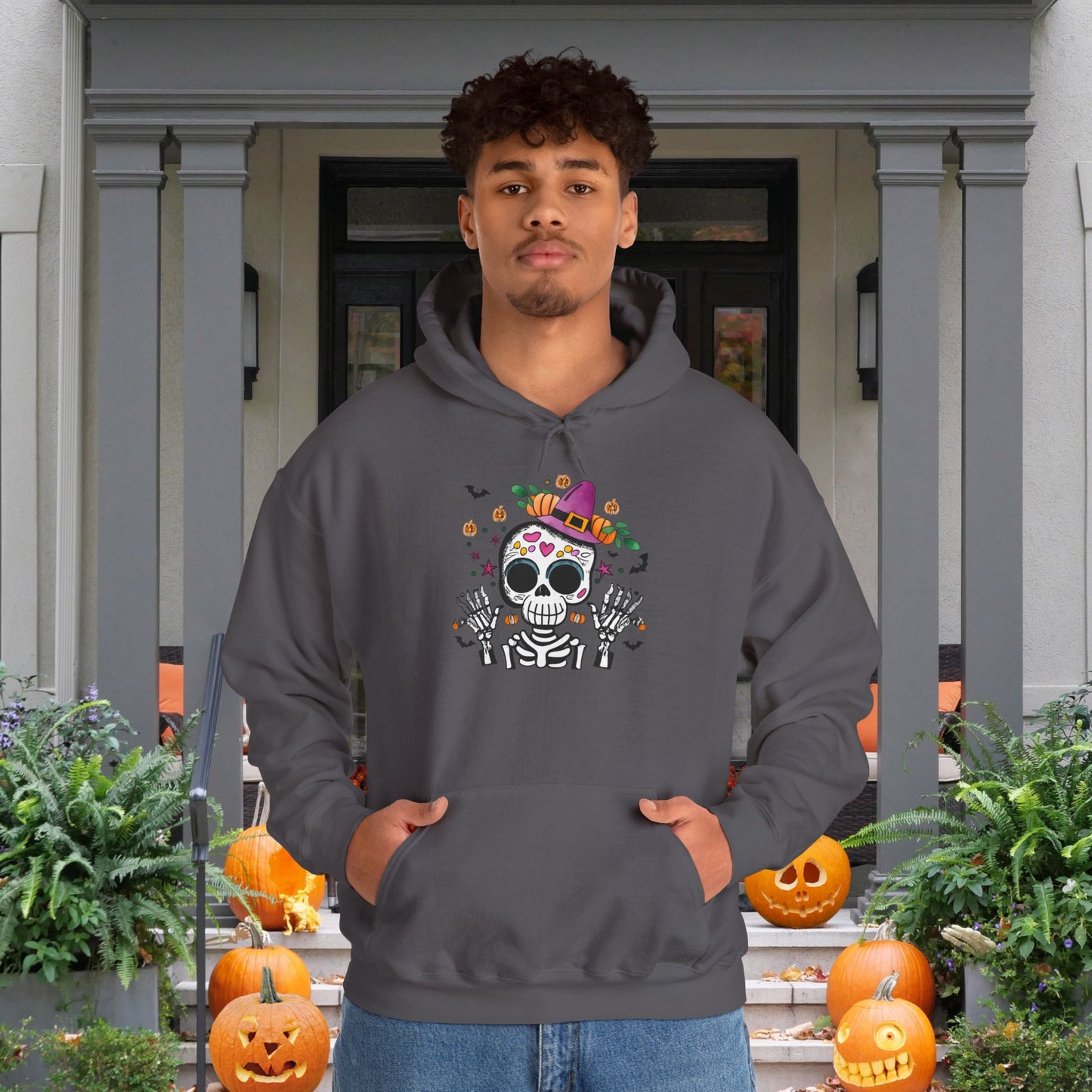 Dios de Muertos Skull Heavy Blend™ Hooded Sweatshirt