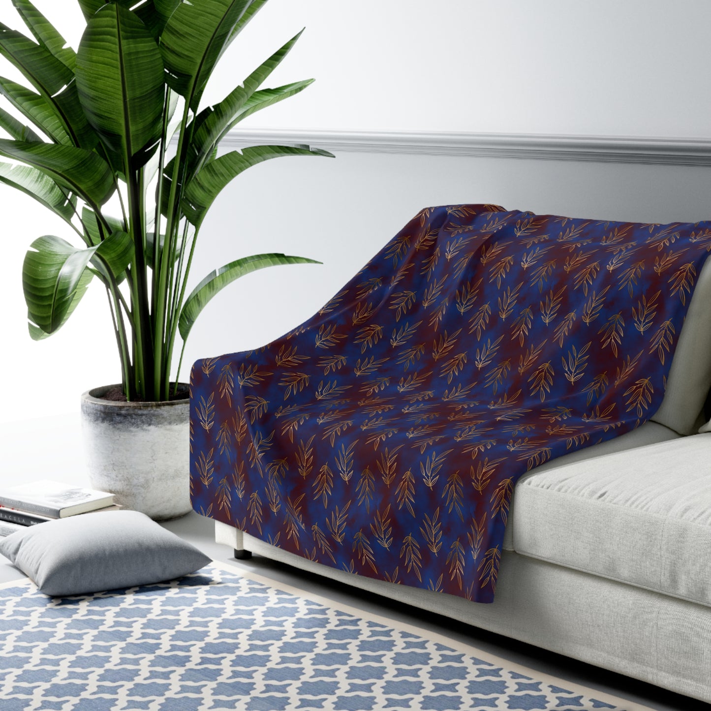Midnight Gilded Leaves Basic Bedding Set