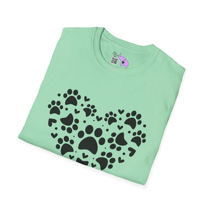 Paw Print Heart Adult T-shirt