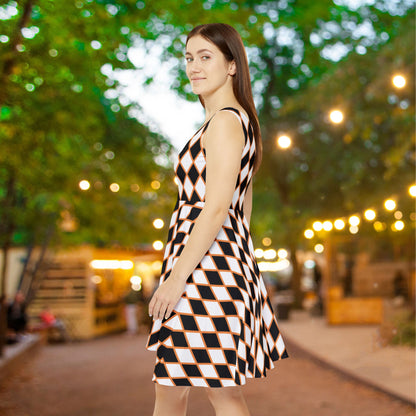 Midnight Ember Harlequin Women's Skater Dress