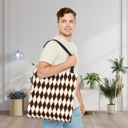 Midnight Ember Harlequin Canvas Tote Bag