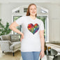 Color Burst Heart Adult T-shirt