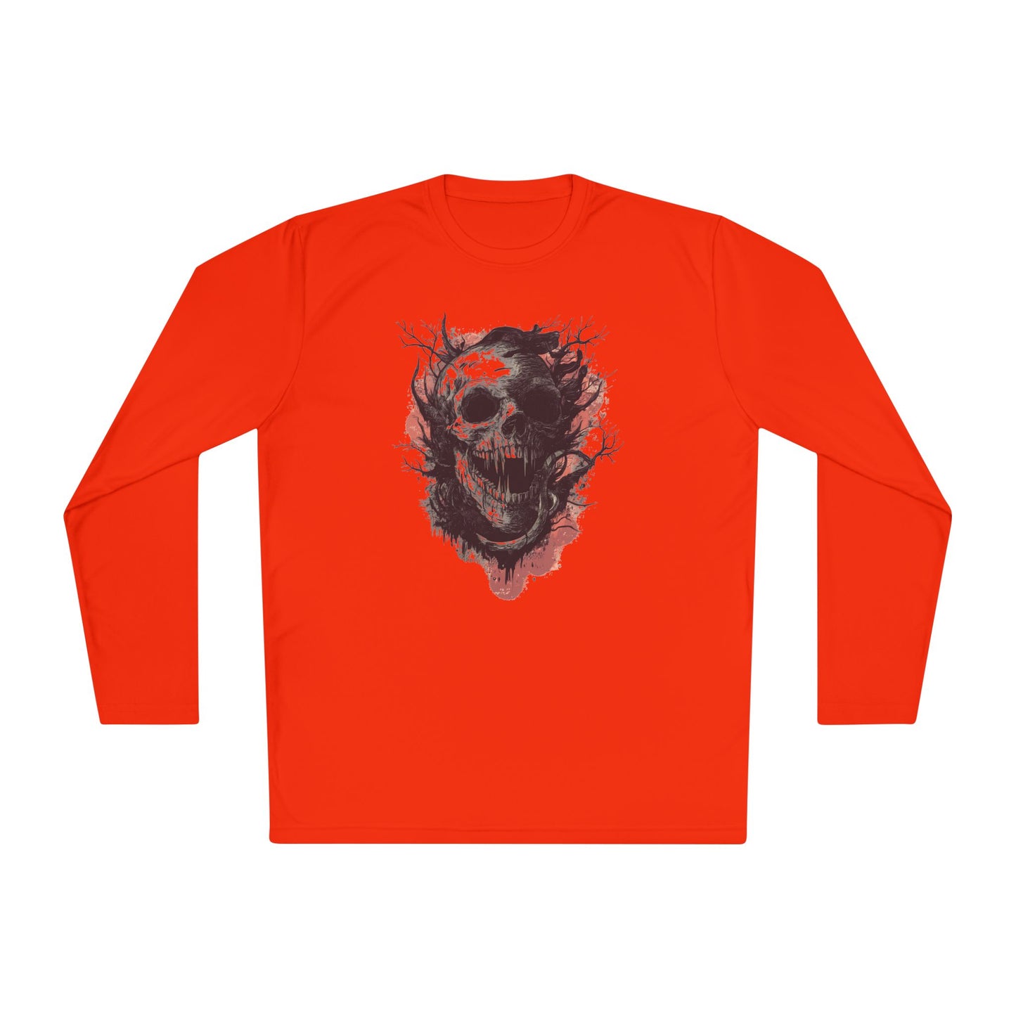 Creepy Skull in Tree Adult Long Sleeve Tee