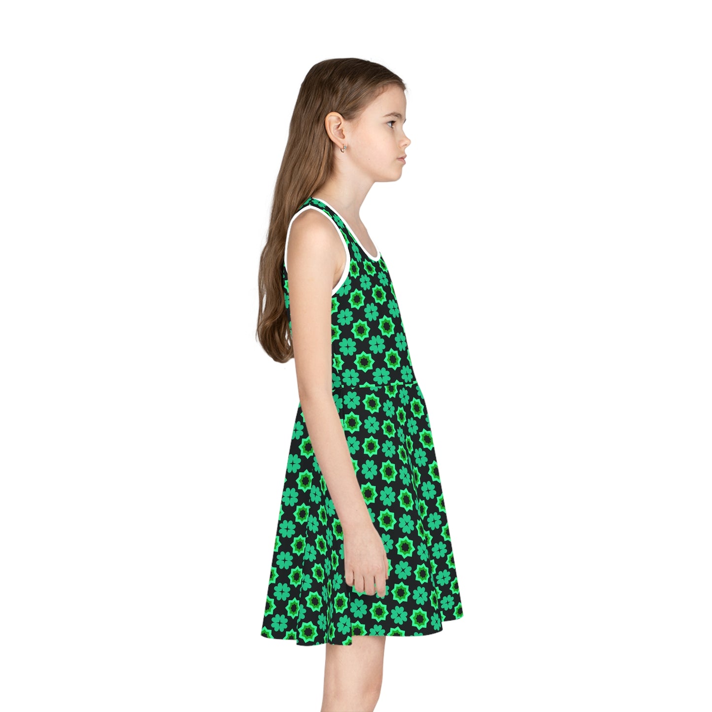 Clover Bloom Burst Girls' Sleeveless Sundress