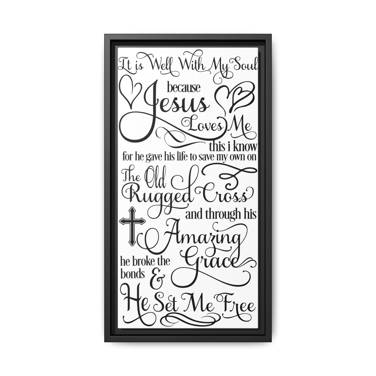 Hymnal Poem Framed Canvas Bathroom Art