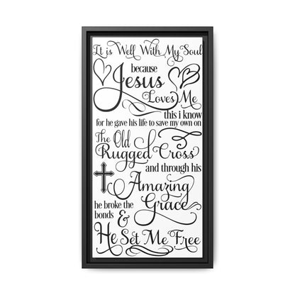 Hymnal Poem Framed Canvas Bathroom Art
